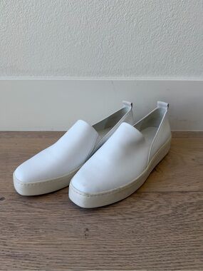 VINCE Saxon 2 Slip On White Sneakers Platform Shoes